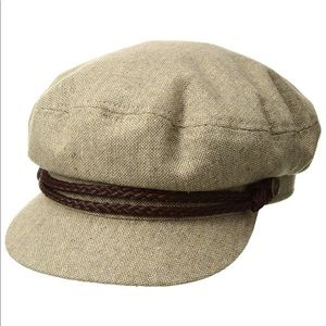 Brixton fiddler cap - size small. Green/tan color